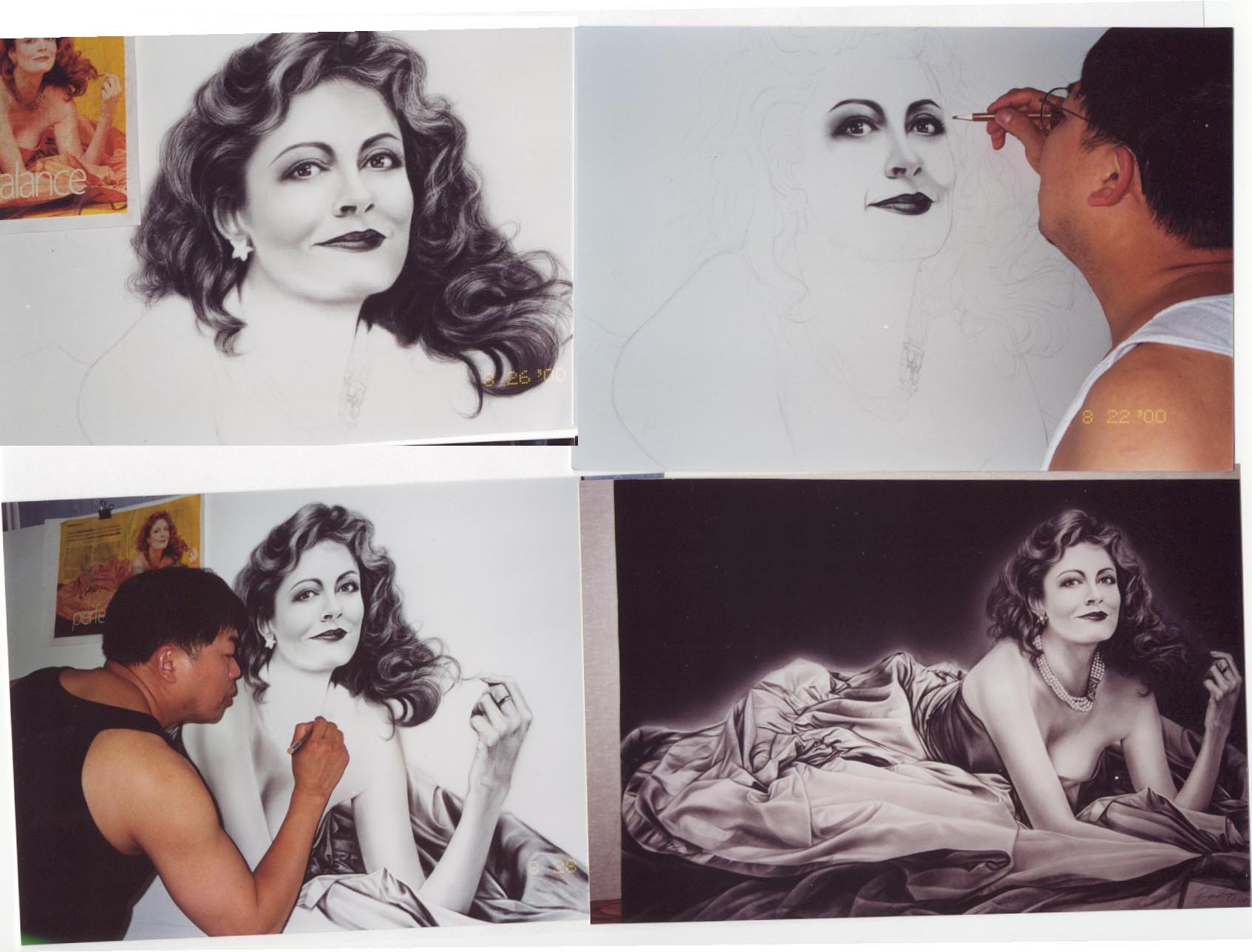 Here are 4 pictures of Susan Surandon being drawn