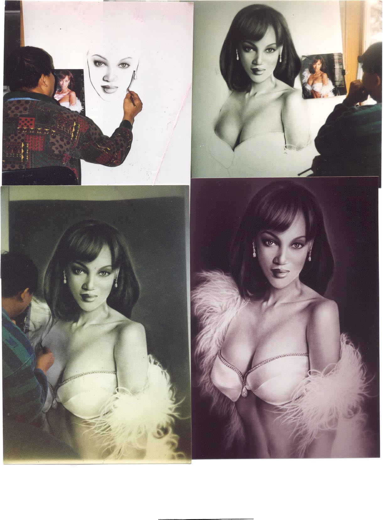 These are 4 pictures of Tyra Banks.