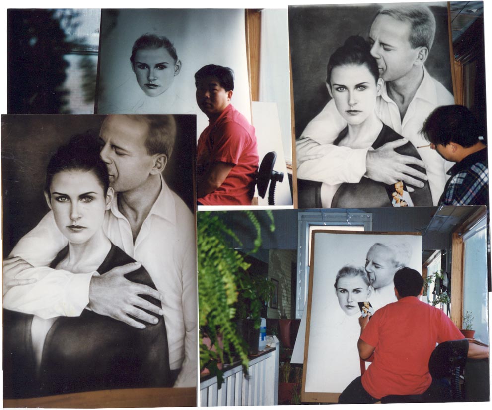 Here are 4 pictures of Bruce Willis and Demi Moore